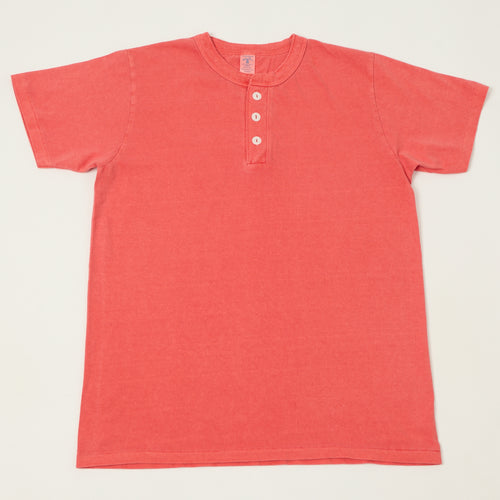 Velva Sheen Pigment Dyed Henley - Coral