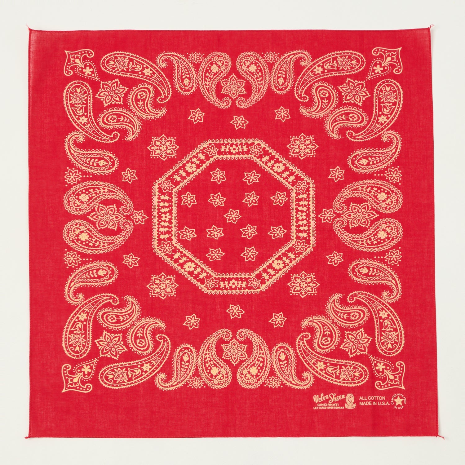Velva Sheen Paisley Bandana - Red