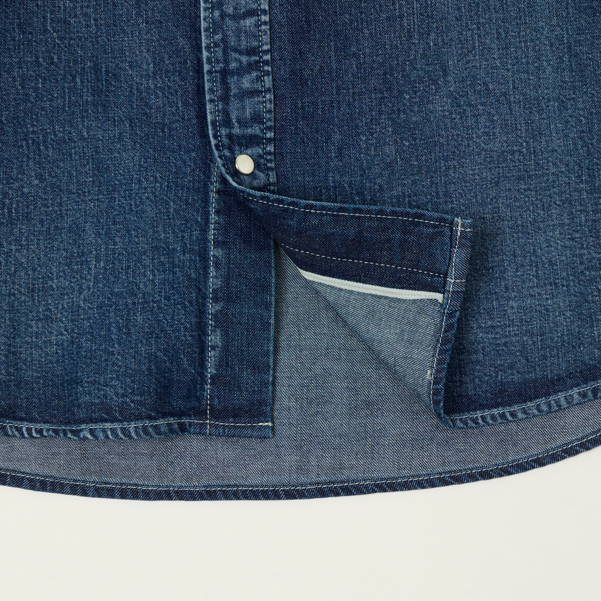 visvim 'Social Sculpture' Denim Western Shirt - Mid Wash