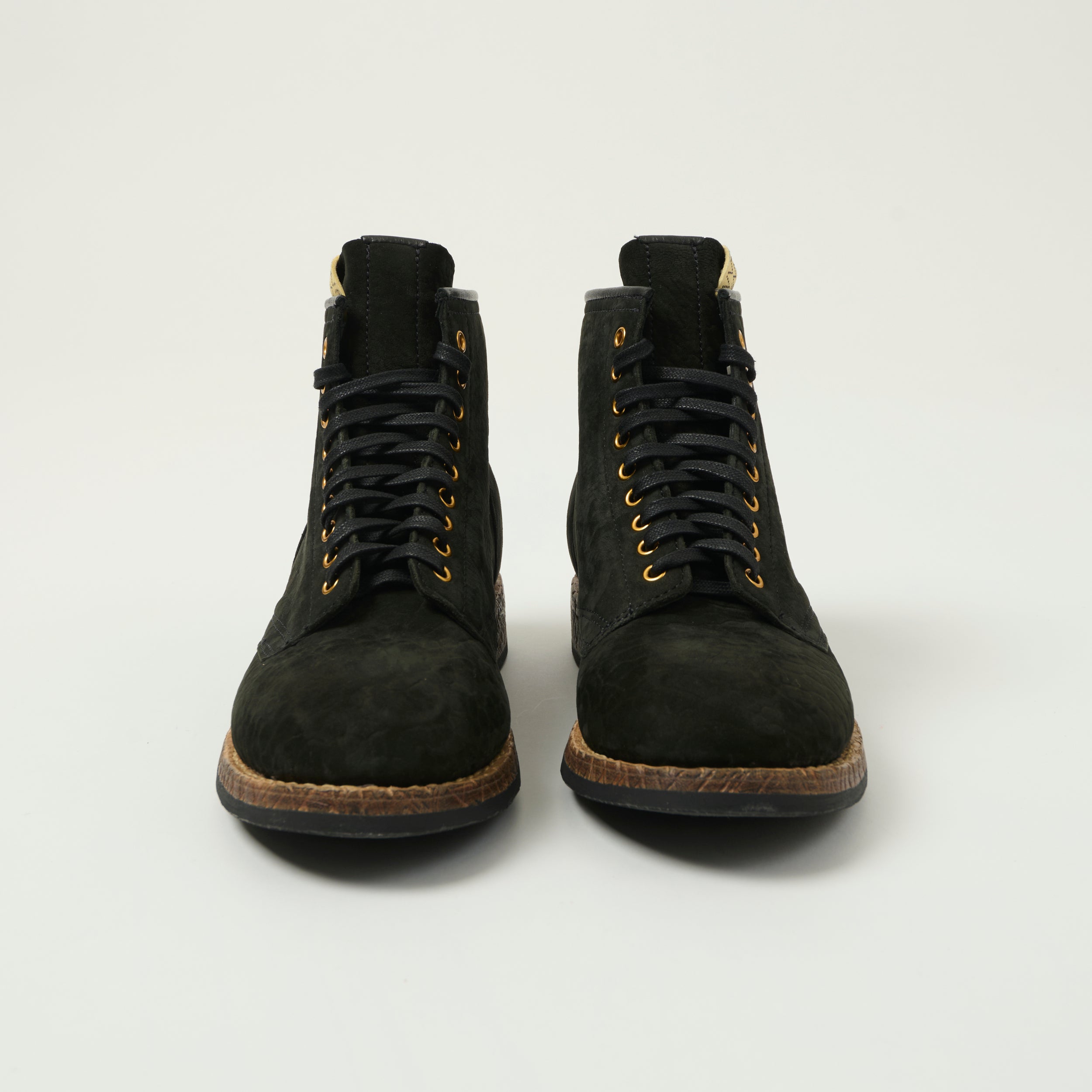 visvim 'Brigadier Mid Folk' Lambskin Roughout Boot - Black