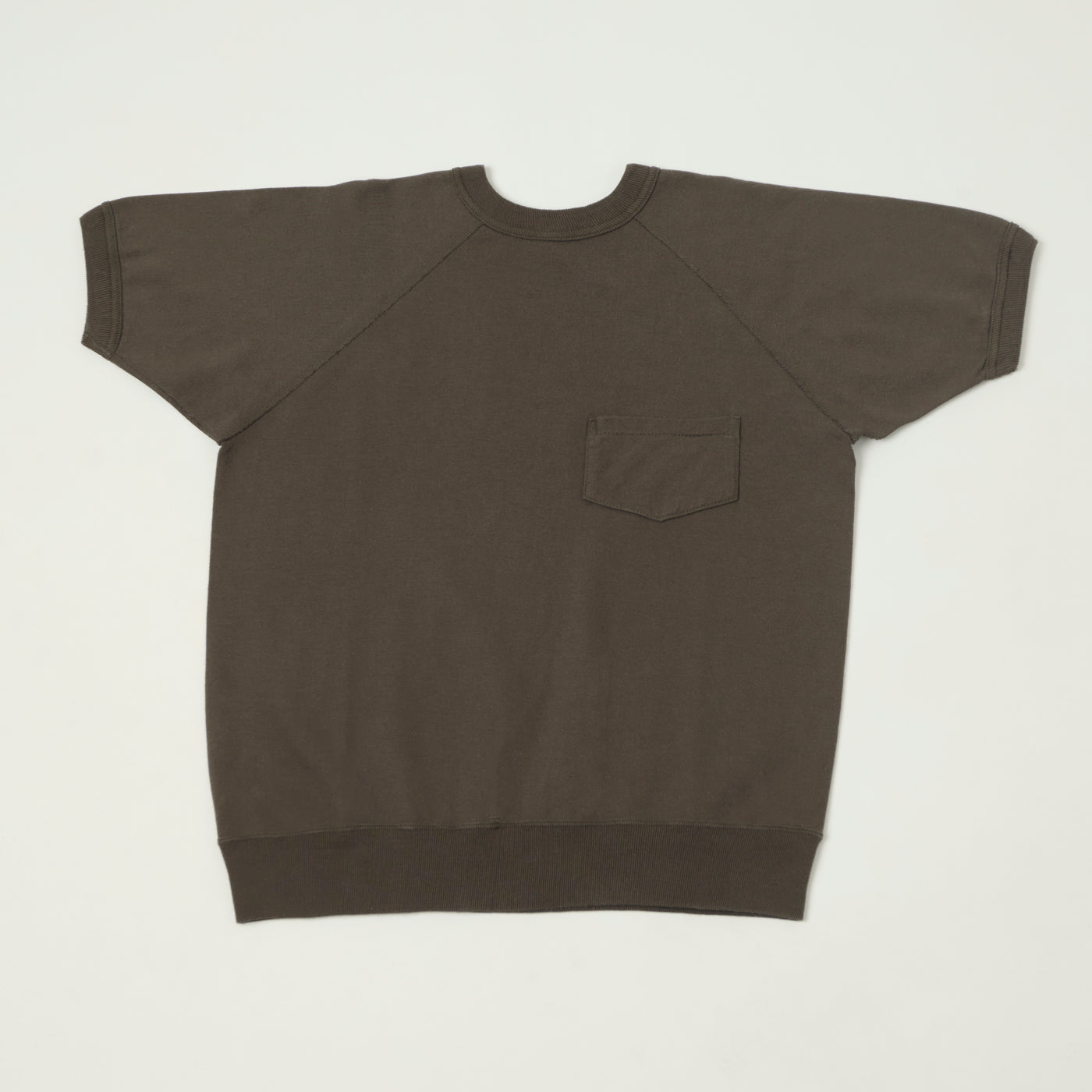 Warehouse & Co 4105 Short Sleeve Pocket Sweatshirt - Charcoal