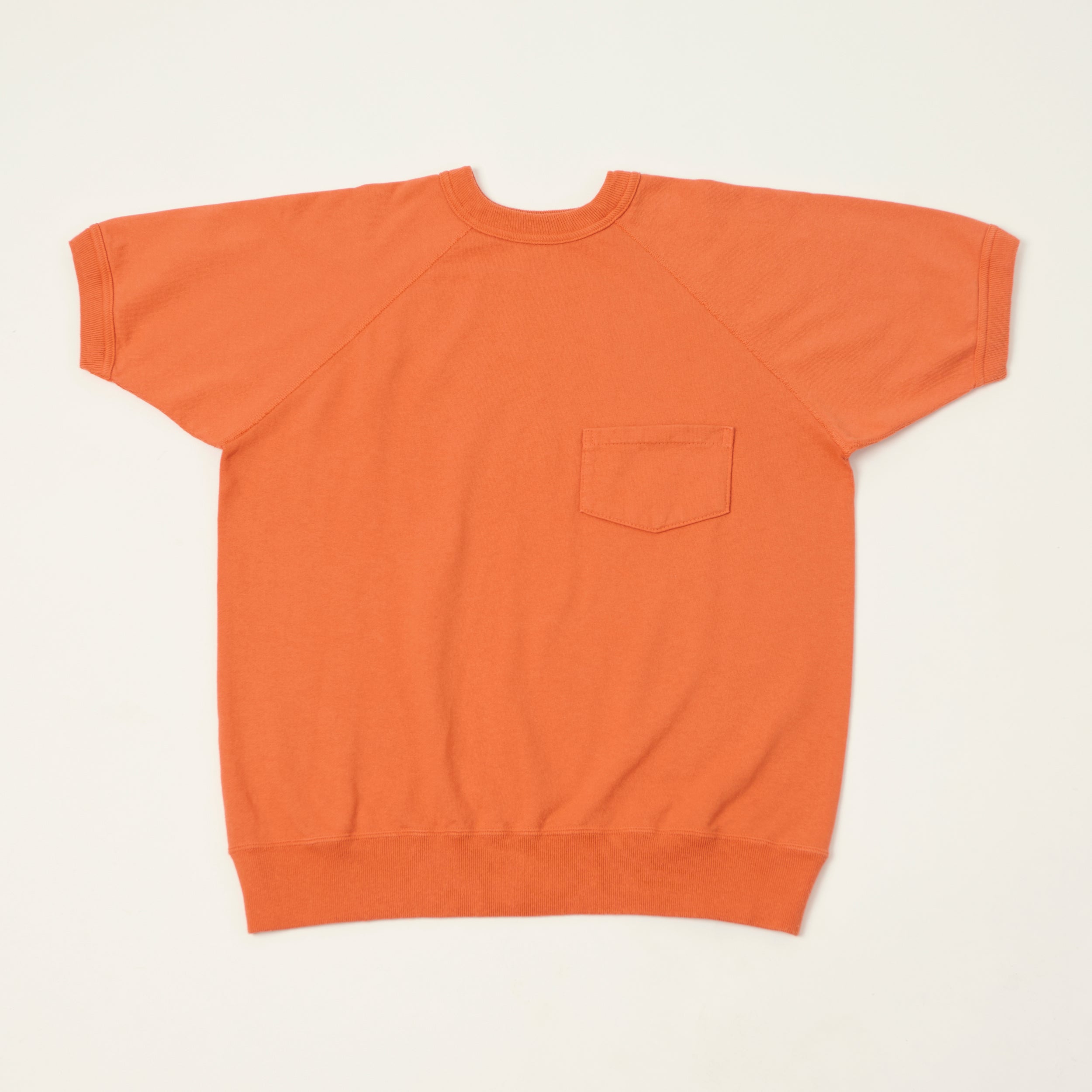 Warehouse & Co 4105 Short Sleeve Pocket Sweatshirt - Orange