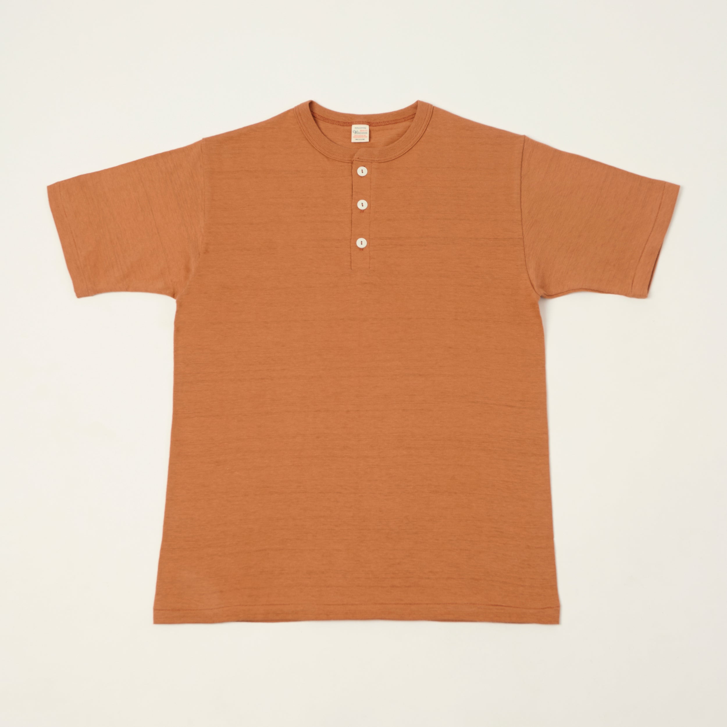 Warehouse & Co 4601 Henley T-Shirt - Dark Salmon
