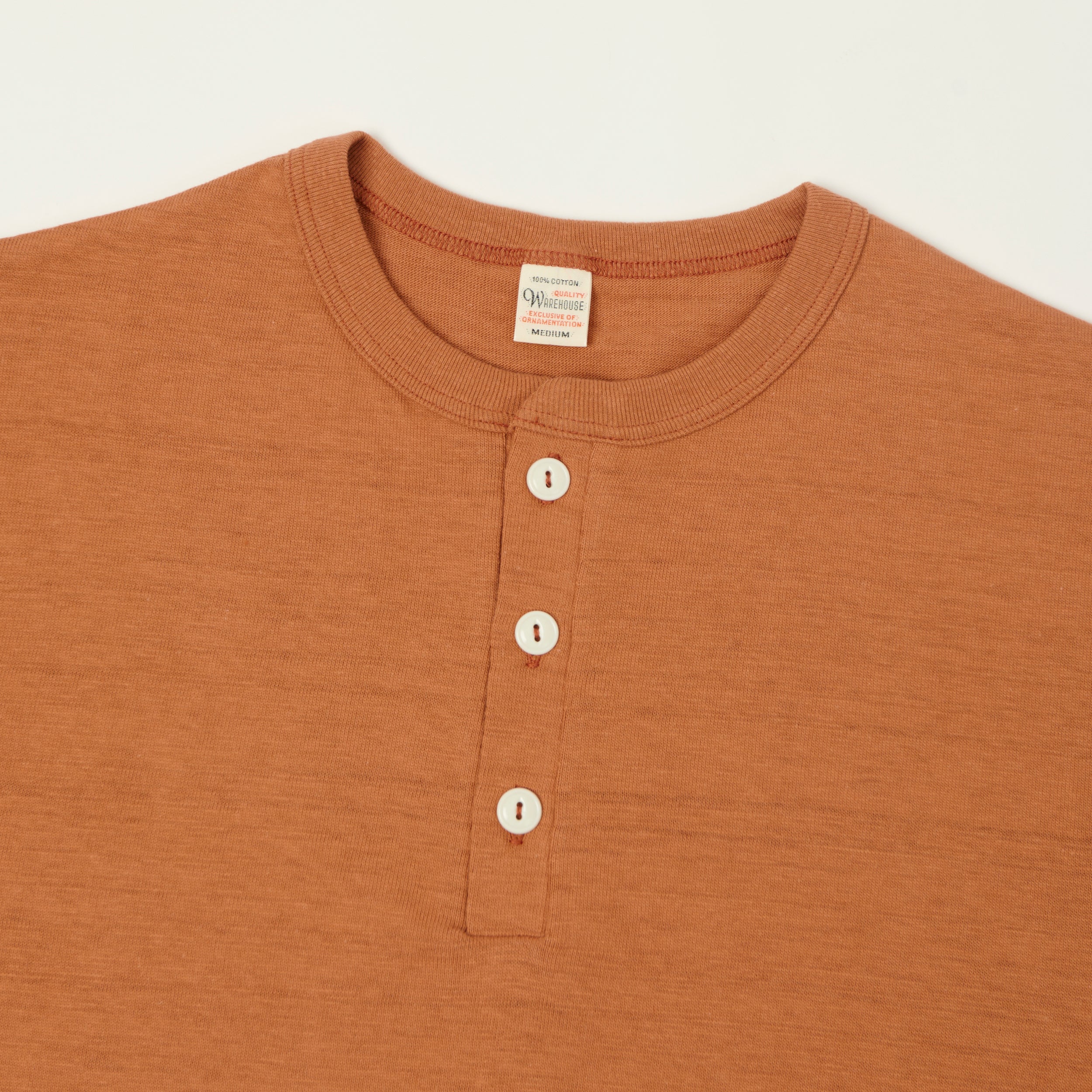 Warehouse & Co 4601 Henley T-Shirt - Dark Salmon