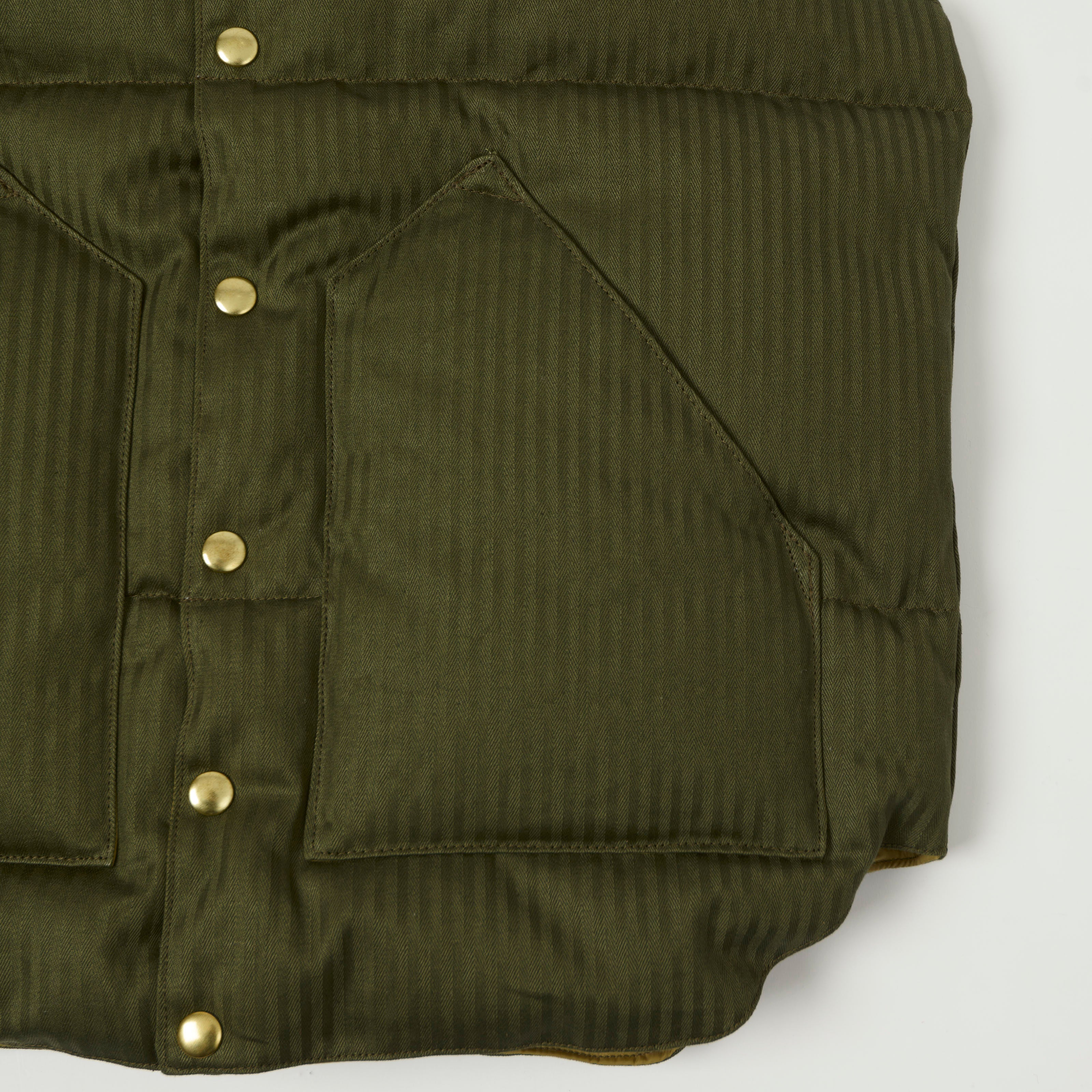 Warehouse & Co x Rocky Mountain Featherbed Down Vest - Olive Drab