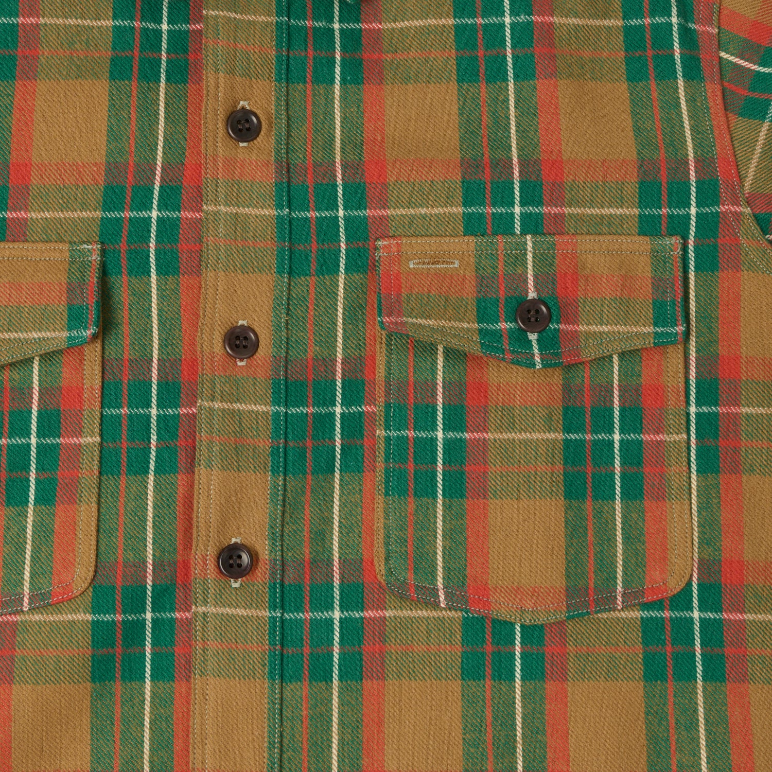 Warehouse & Co 3022 Duck Digger Plaid Flannel Shirt - Brown/Green