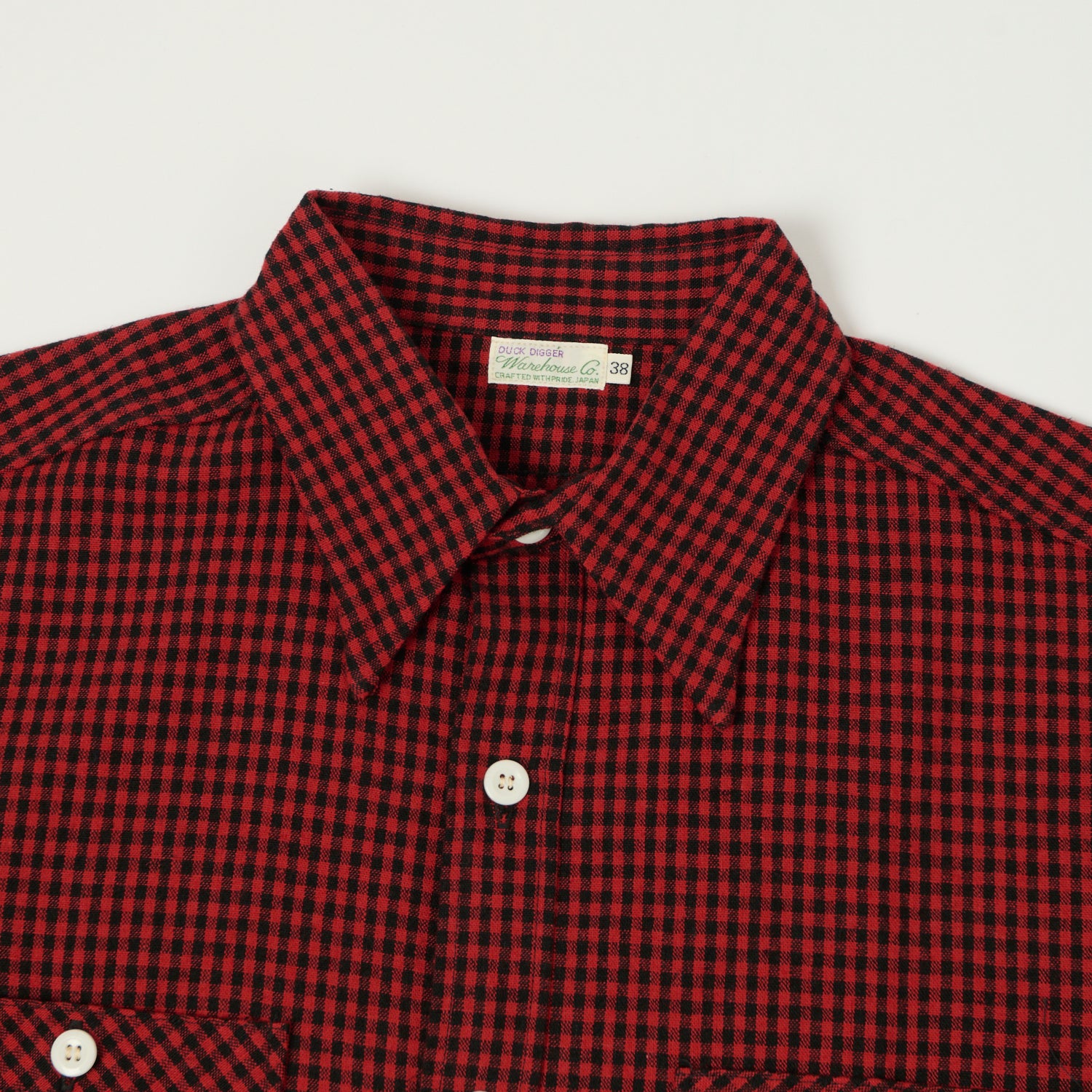 Warehouse & Co 3056 Duck Digger Short Sleeve Gingham Shirt - Red