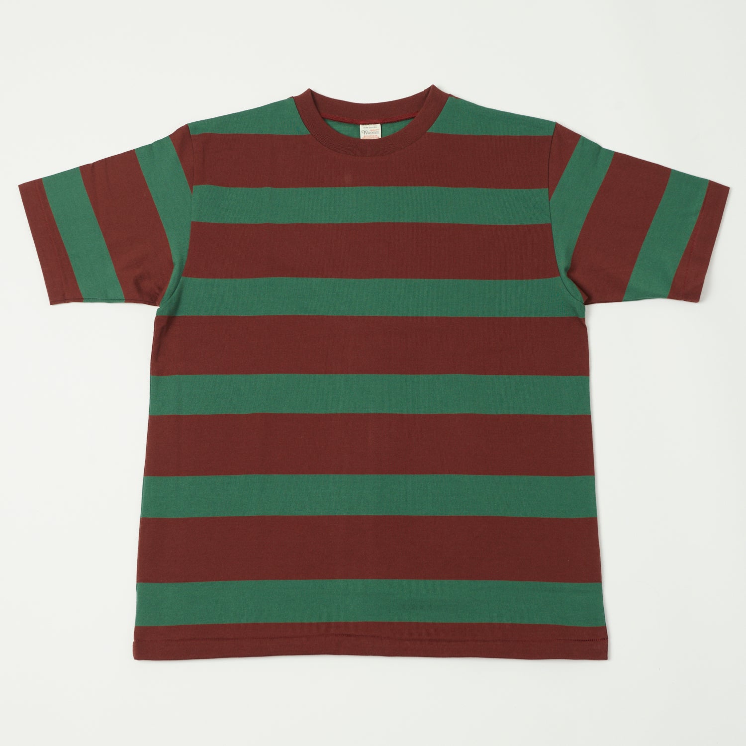 Warehouse & Co 4089 Border Stripe T-Shirt - Brown/Green