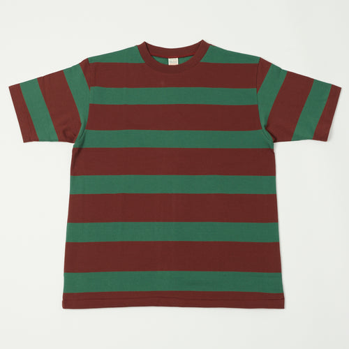 Warehouse & Co 4089 Border Stripe T-Shirt - Brown/Green