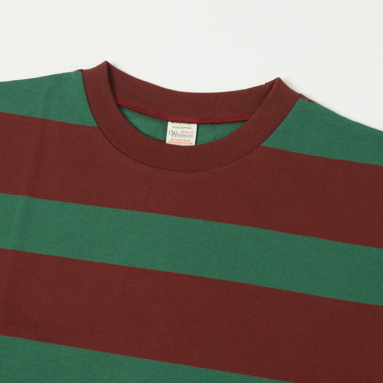 Warehouse & Co 4089 Border Stripe T-Shirt - Brown/Green