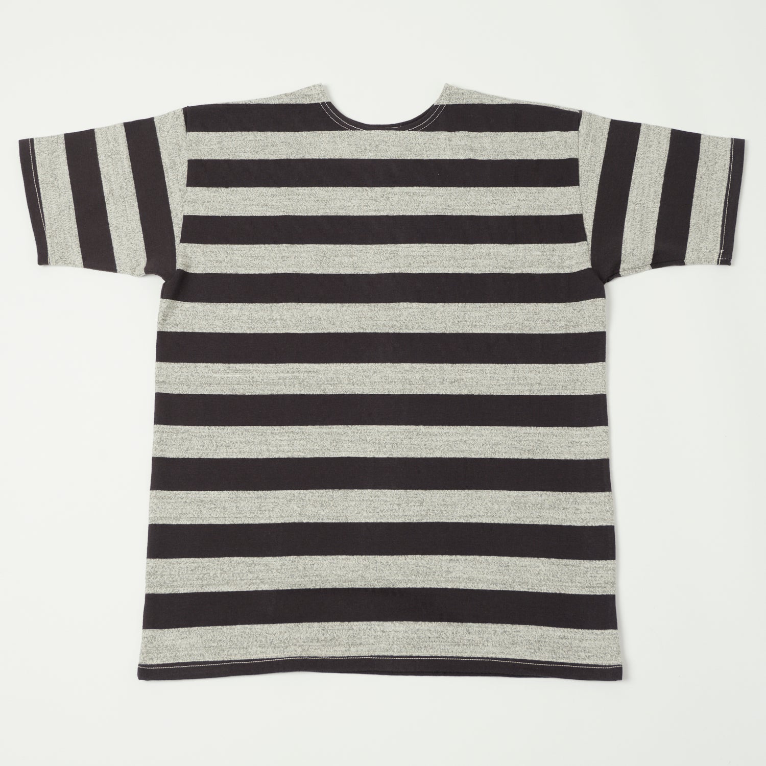 Warehouse & Co 4050 Duck Digger Border Stripe T-Shirt - Black /Heather Grey