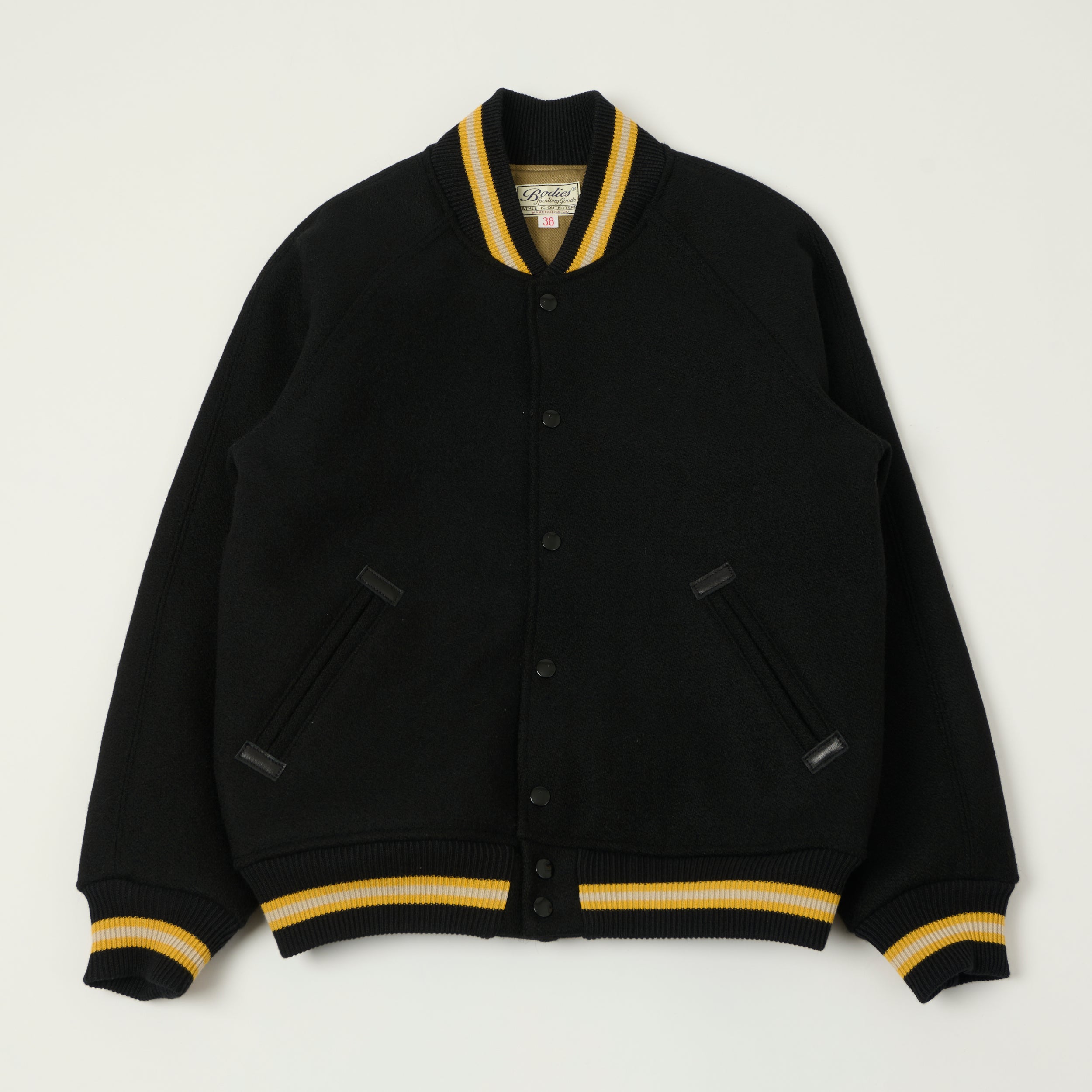 Warehouse & Co 2239 'Bodies' 1950s Army Varsity Jacket - Black