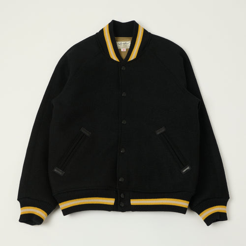 Warehouse & Co 2239 'Bodies' 1950s Army Varsity Jacket - Black