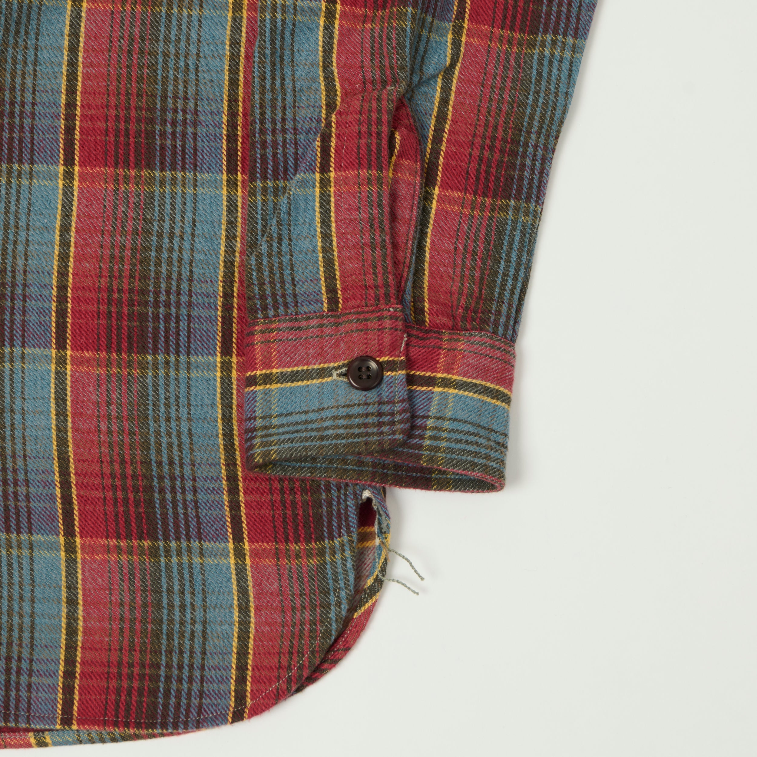 Warehouse & Co 3022 Flannel Shirt W/ Chin Strap - Red/Navy/Off White