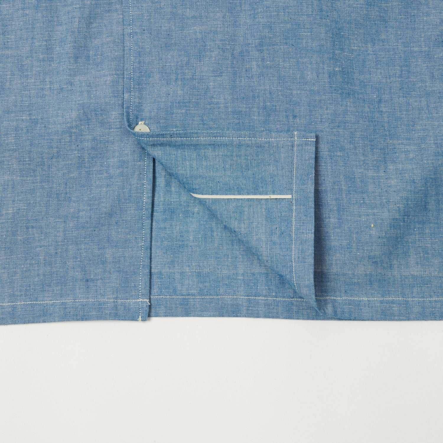 Warehouse & Co 3091 Duck Digger Open Collar Chambray Shirt - Blue