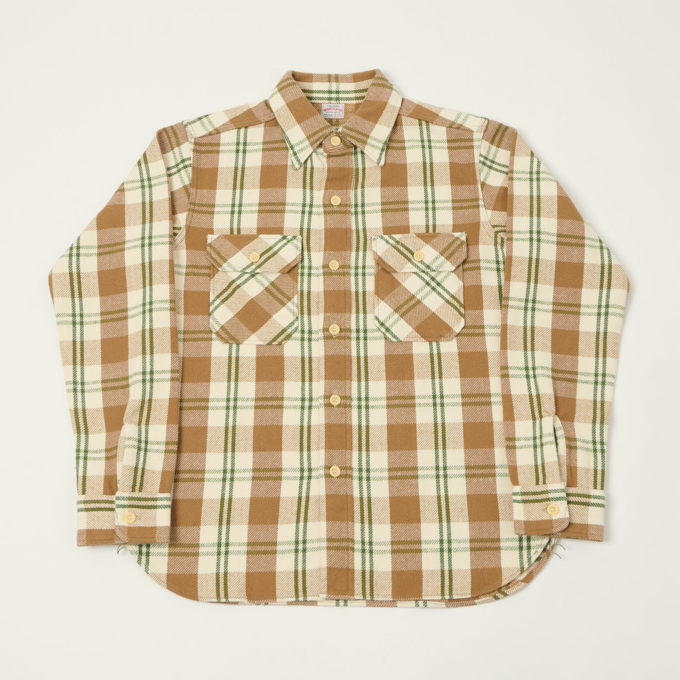 Warehouse & Co 3104 Plaid Flannel Shirt - Brown/Off White
