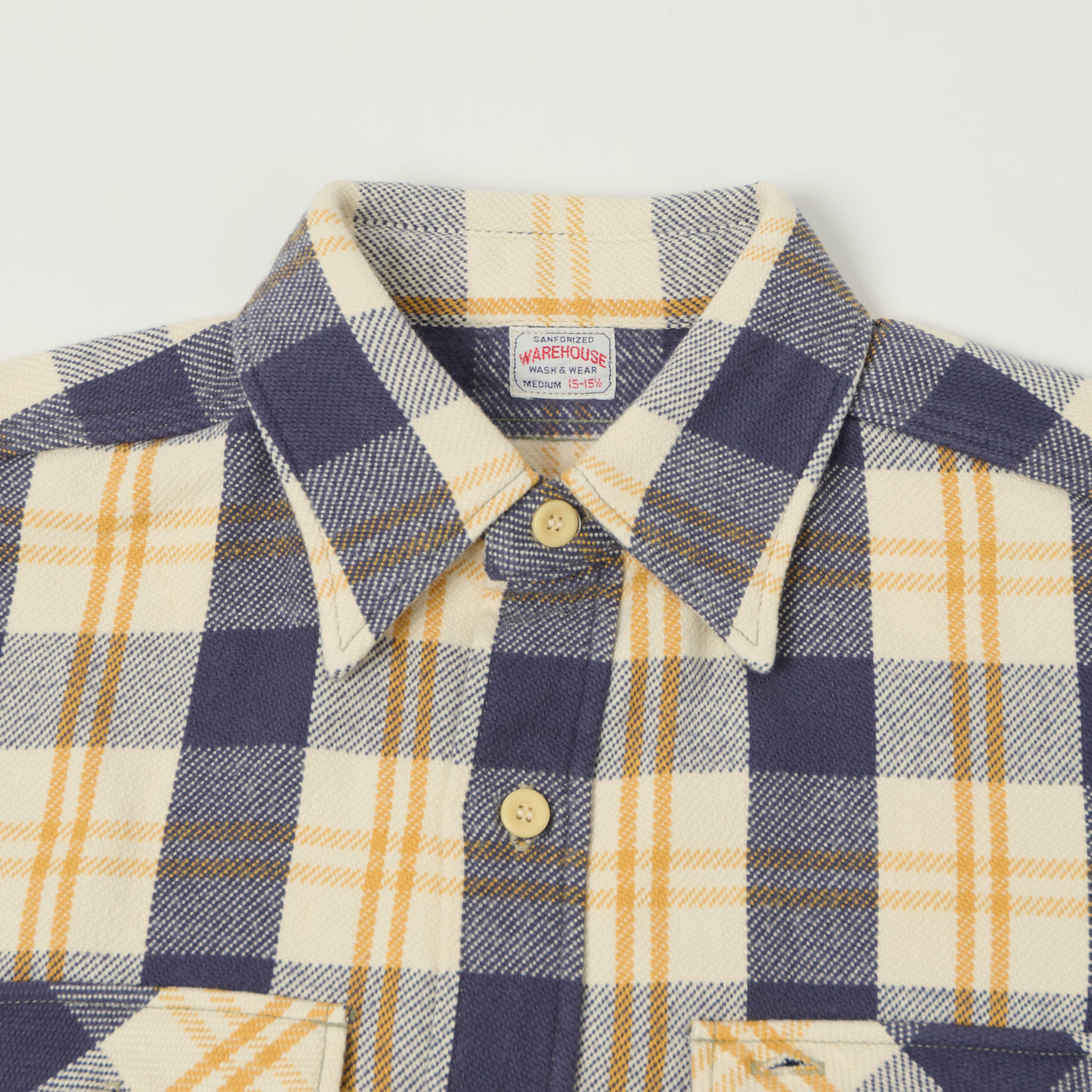 Warehouse & Co 3104 Plaid Flannel Shirt - Navy/Off White