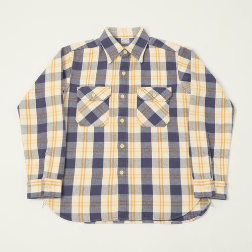 Warehouse & Co 3104 Plaid Flannel Shirt - Navy/Off White