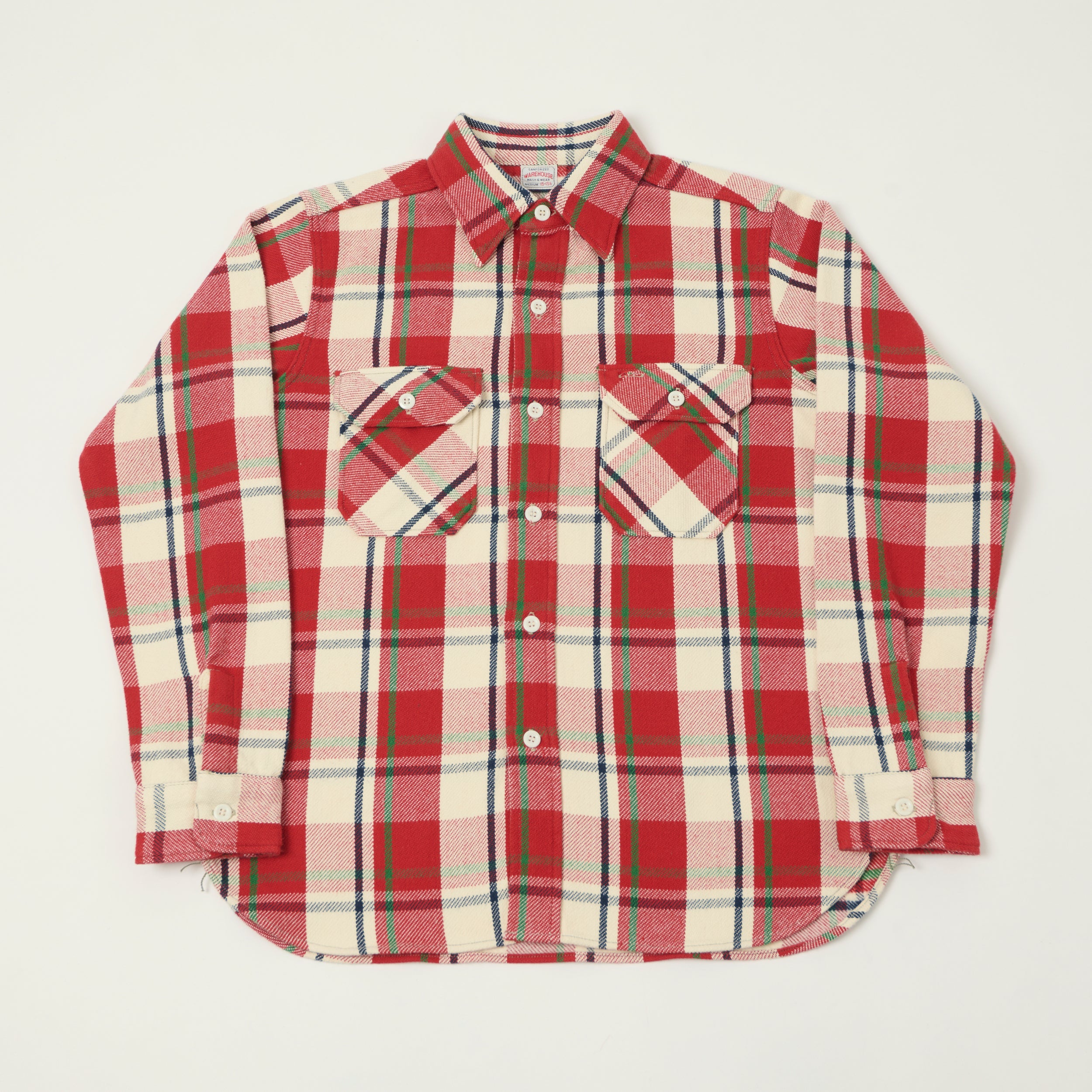 Warehouse & Co 3104 Plaid Flannel Shirt - Red/Off White