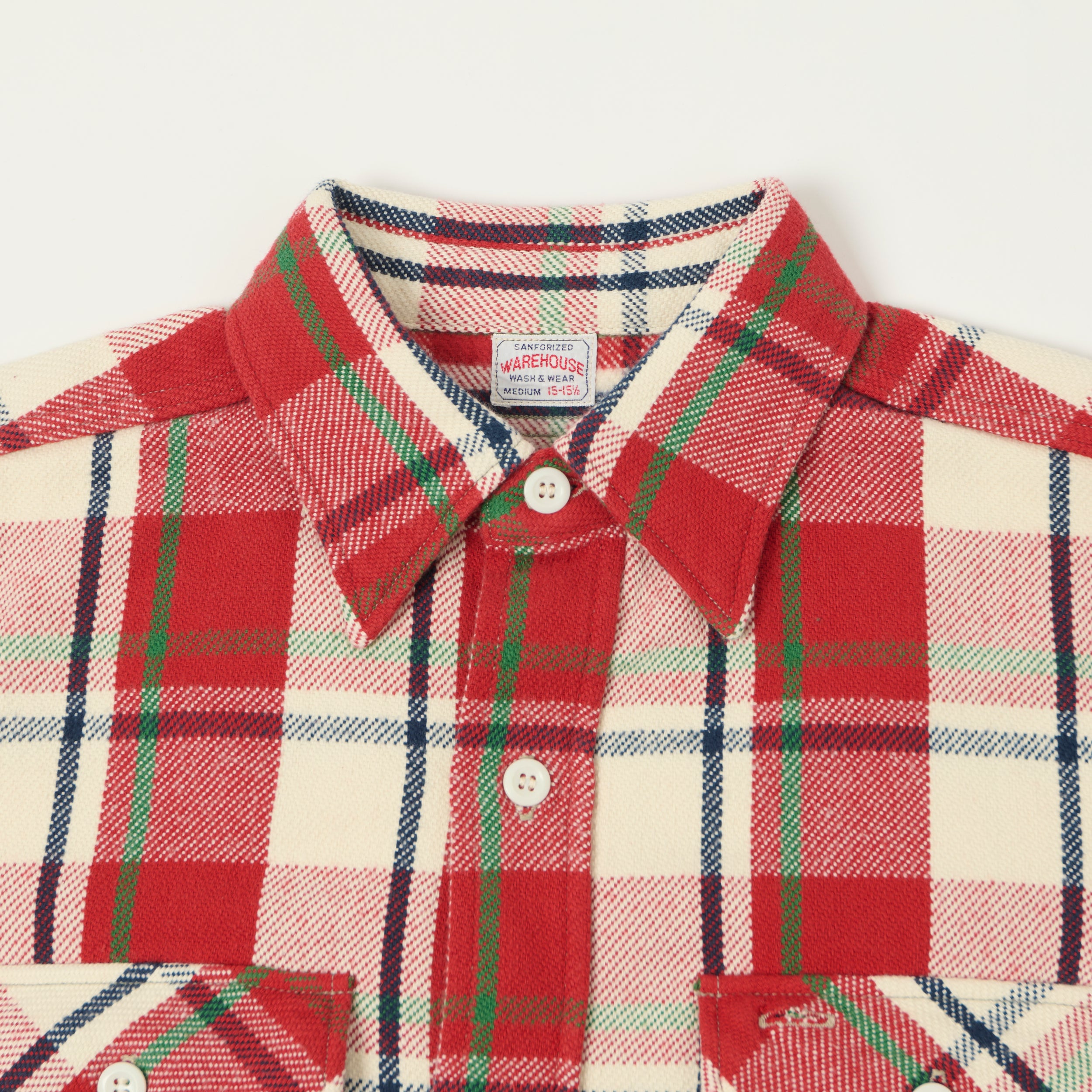 Warehouse & Co 3104 Plaid Flannel Shirt - Red/Off White