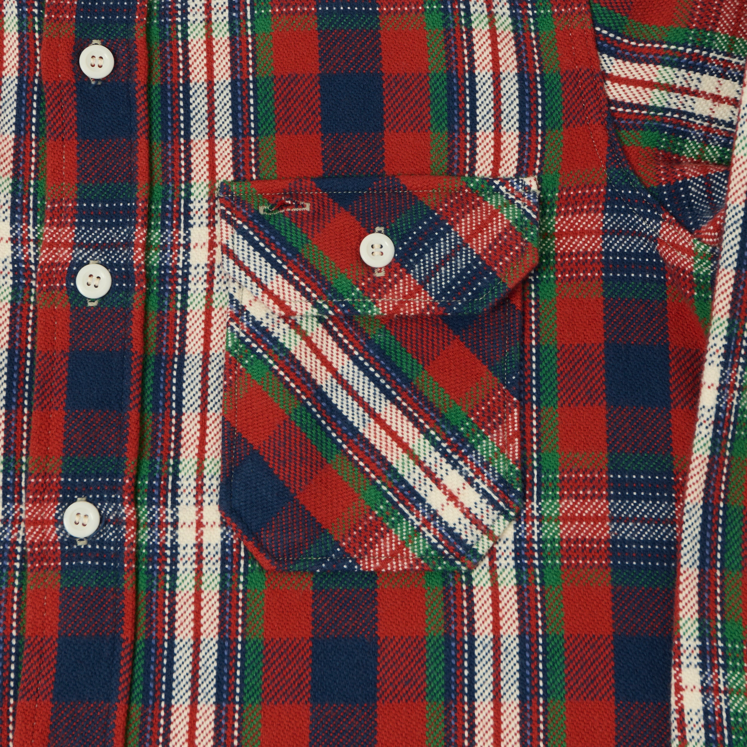 Warehouse & Co 3104 Plaid Flannel Shirt - Red/Ivory