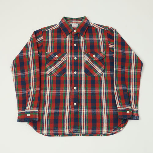 Warehouse & Co 3104 Plaid Flannel Shirt - Red/Ivory