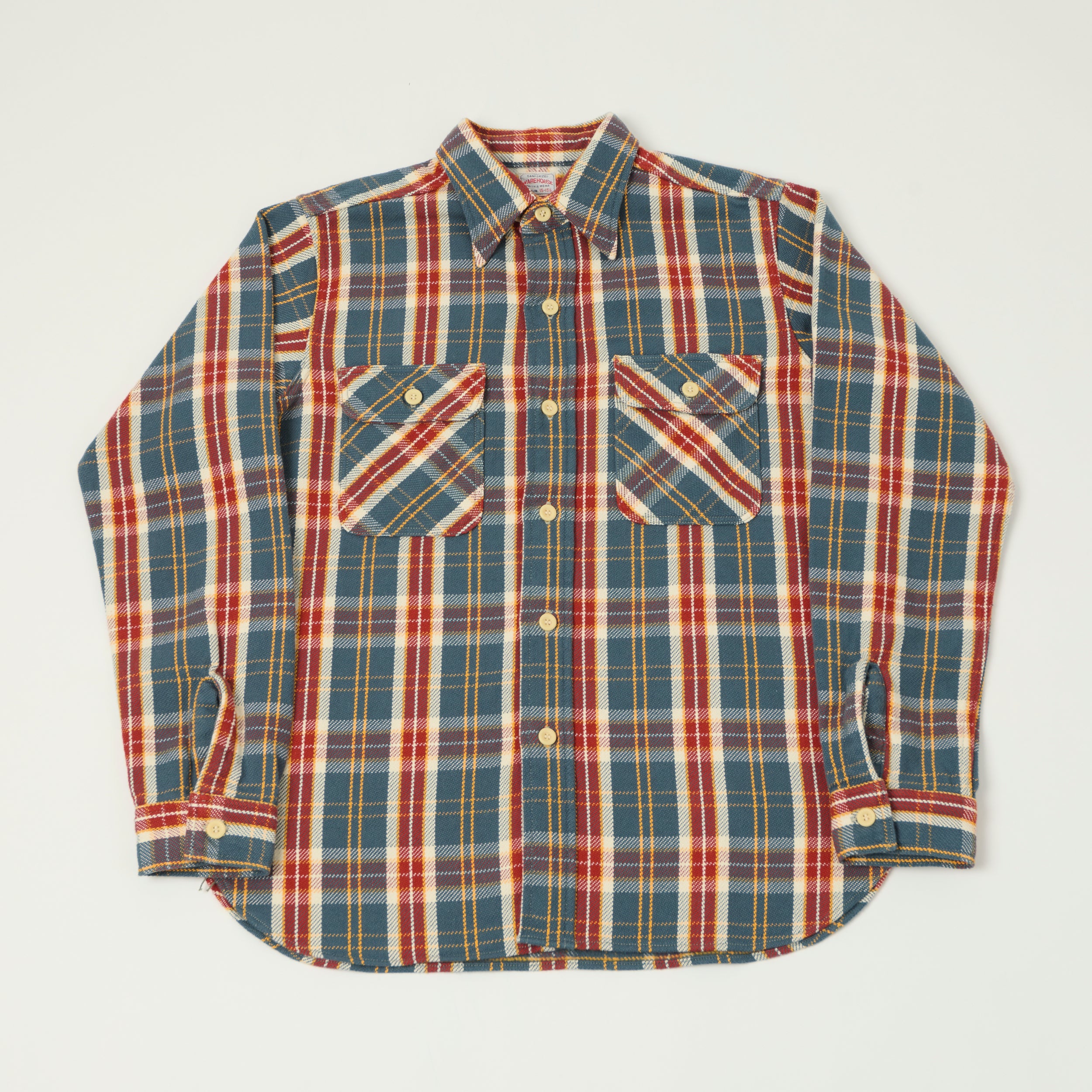 Warehouse & Co 3104 Plaid Flannel Shirt - Navy/Ivory