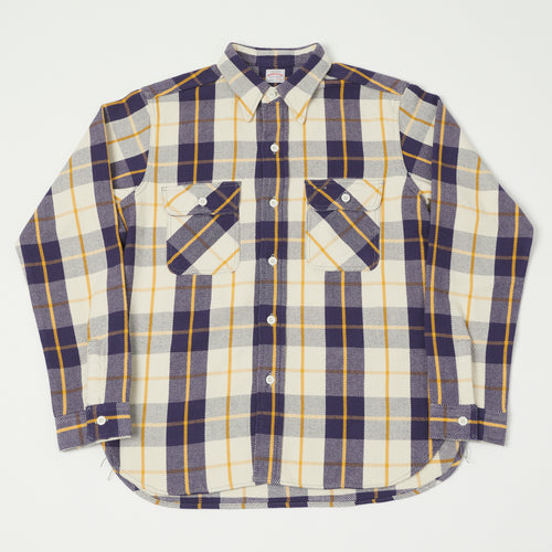Warehouse & Co 3104 Plaid Flannel Shirt - Navy/Yellow