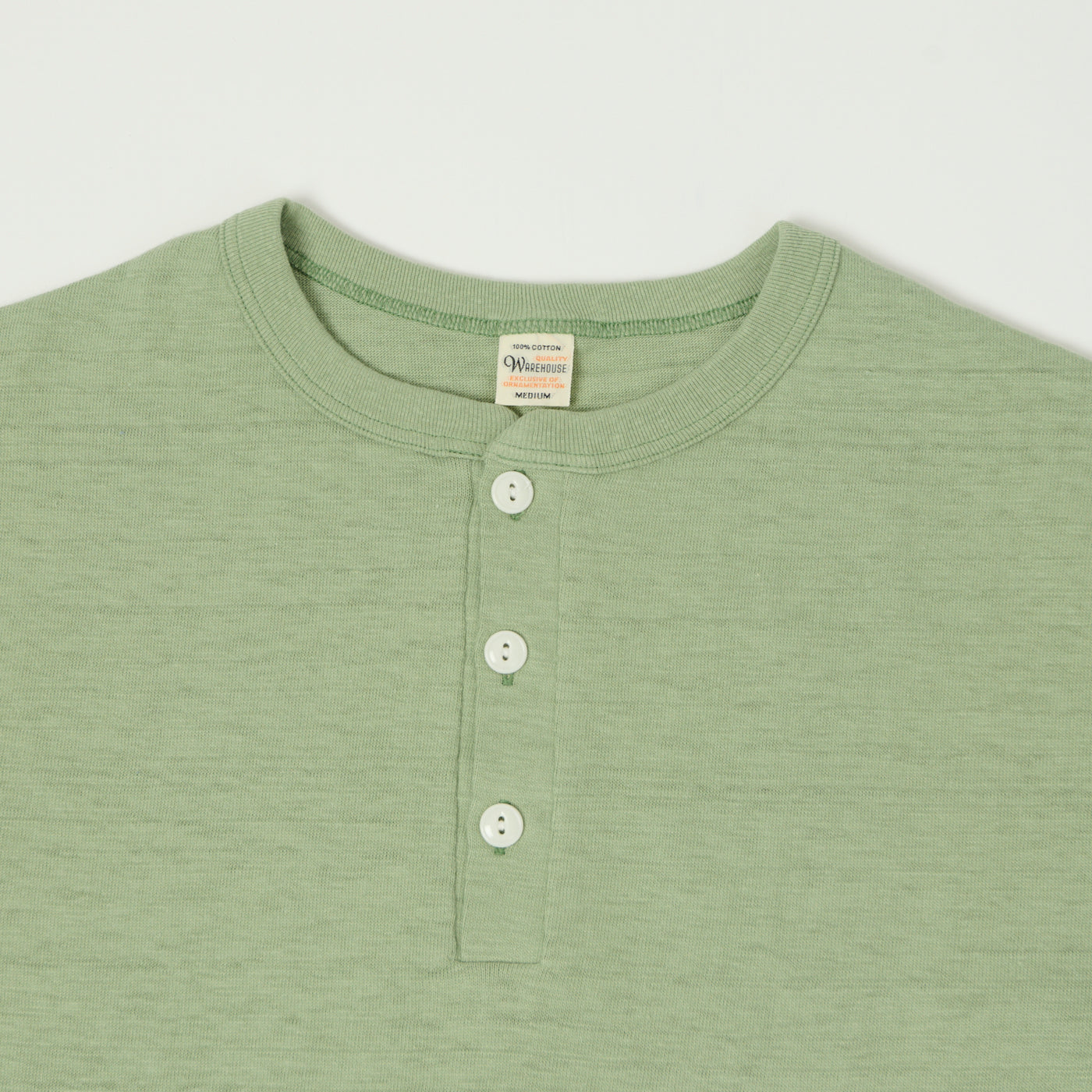 Warehouse & Co 4601 Henley T-Shirt - Pale Green