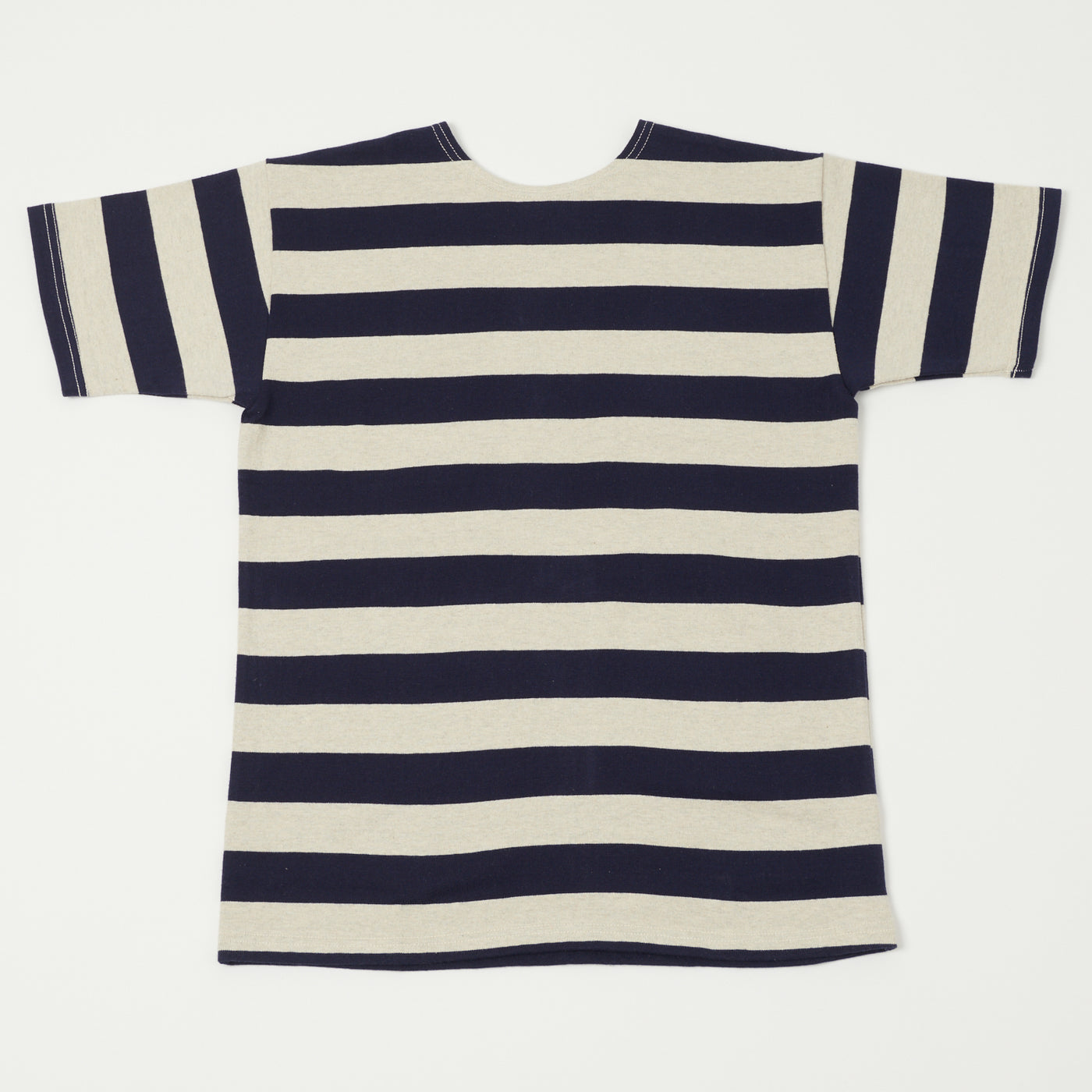 Warehouse & Co 4050 Duck Digger Border Stripe T-Shirt - Navy/Oatmeal