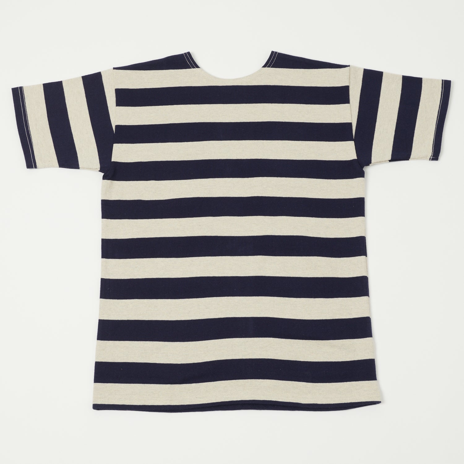 Warehouse & Co 4050 Duck Digger Border Stripe T-Shirt - Navy/Oatmeal