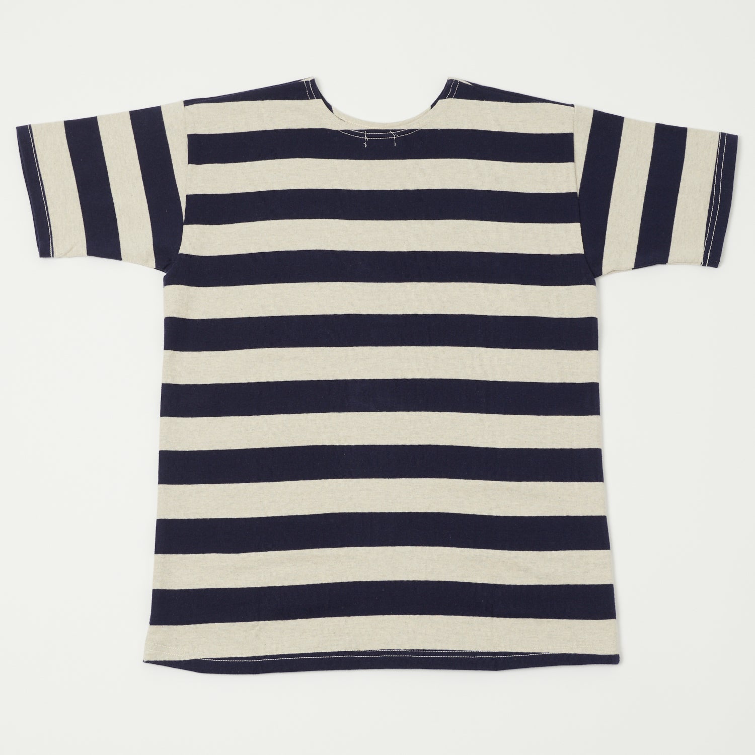 Warehouse & Co 4050 Duck Digger Border Stripe T-Shirt - Navy/Oatmeal