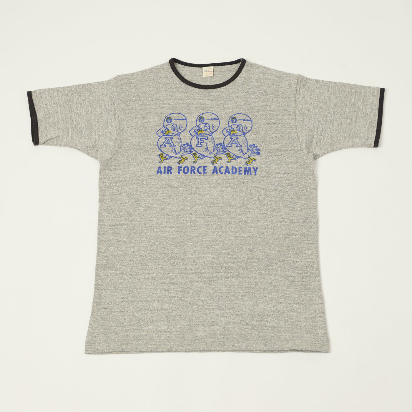 Warehouse & Co 4059 'Air Force Academy' Ringer T-Shirt - Heather Grey/Black
