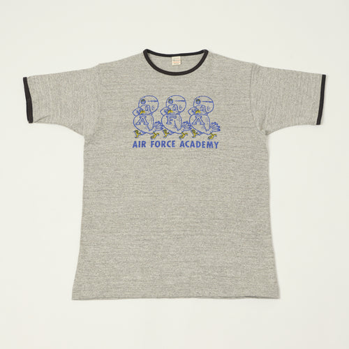 Warehouse & Co 4059 'Air Force Academy' Ringer T-Shirt - Heather Grey/Black