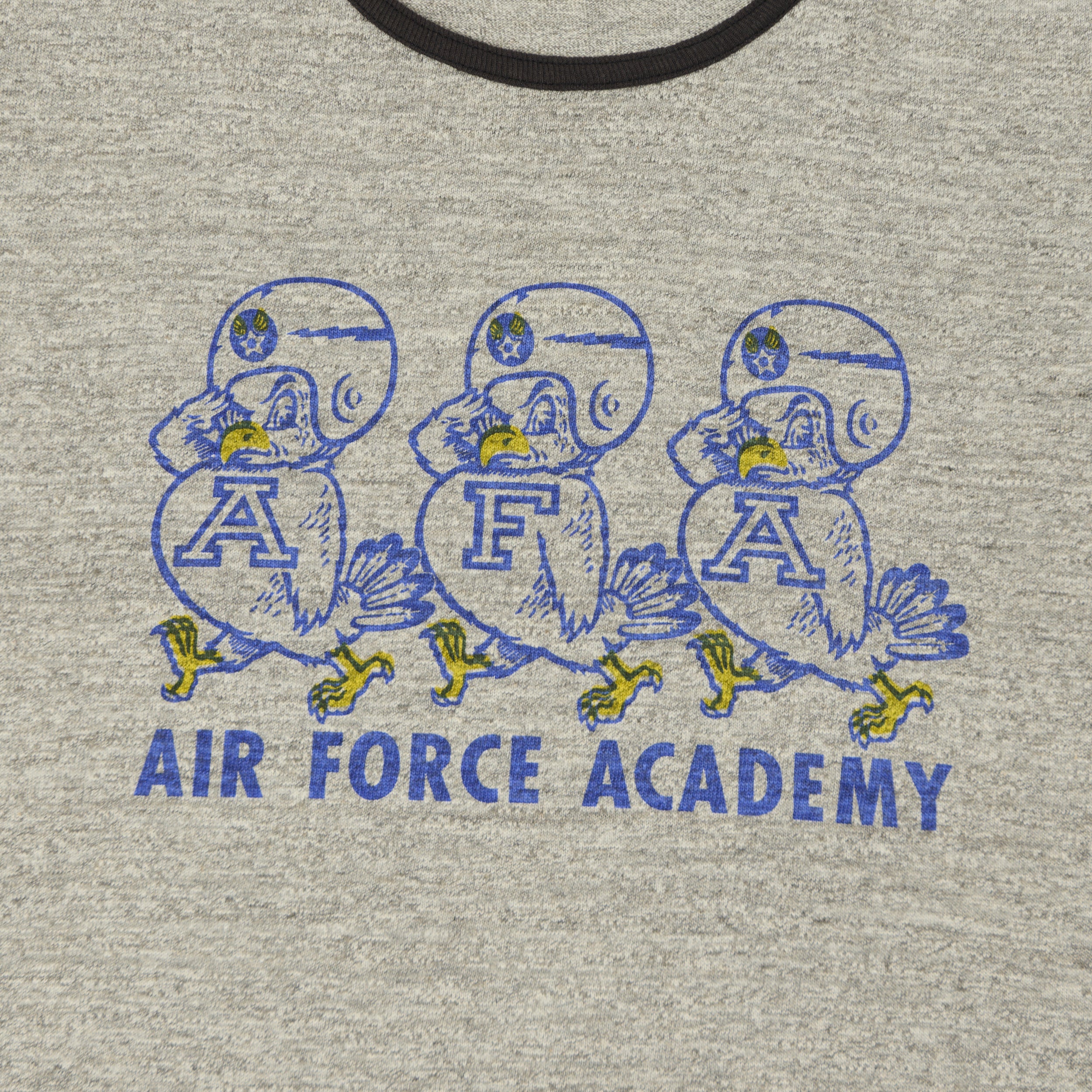 Warehouse & Co 4059 'Air Force Academy' Ringer T-Shirt - Heather Grey/Black