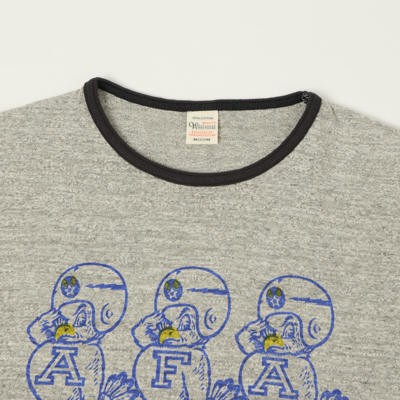 Warehouse & Co 4059 'Air Force Academy' Ringer T-Shirt - Heather Grey/Black
