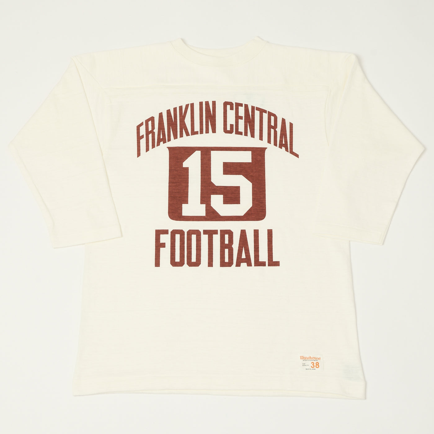 Warehouse & Co 4063 'Franklin Central' 3/4 Sleeve Football T-Shirt - Off White