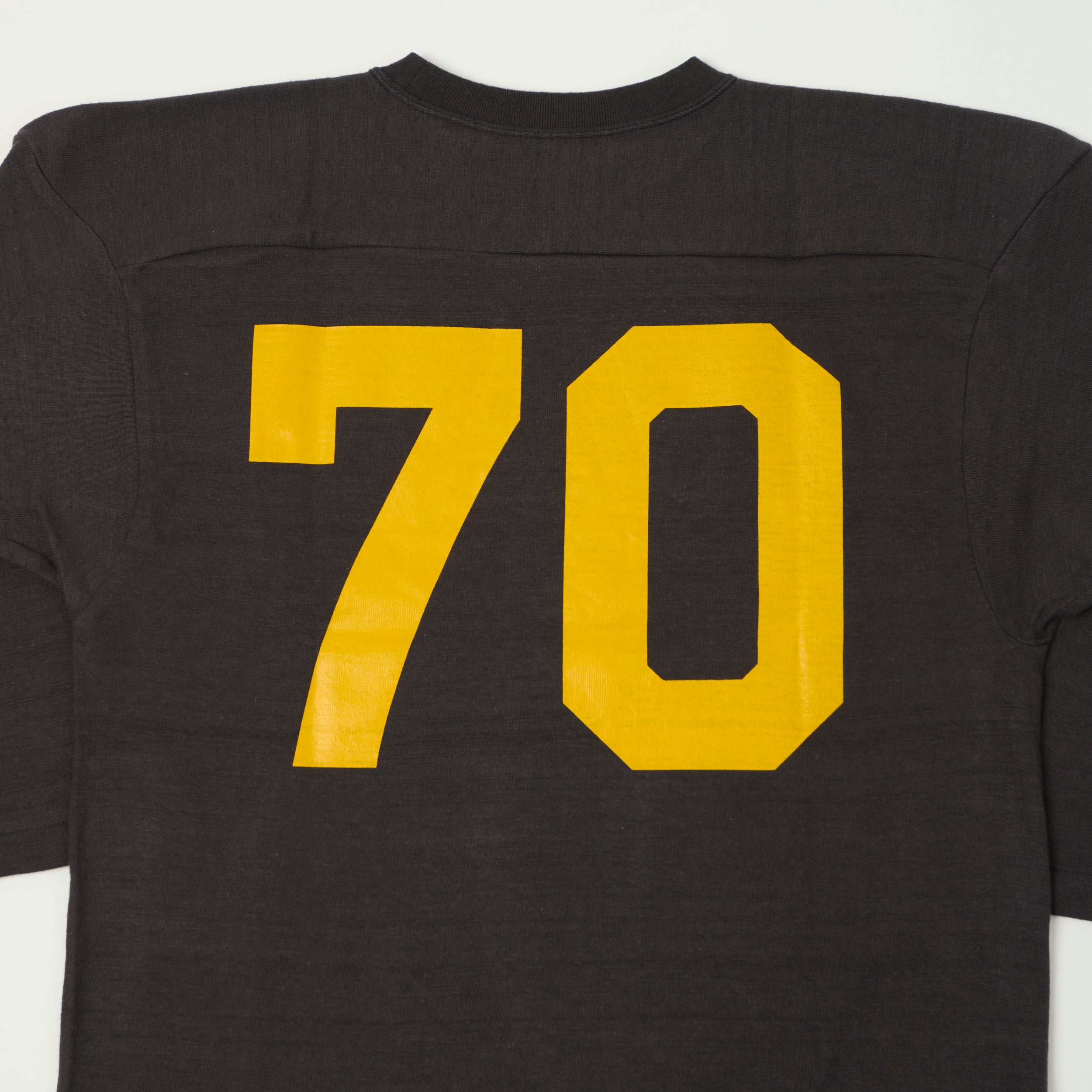 Warehouse & Co 4063 'No. 70' 3/4 Sleeve Football Tee - Black