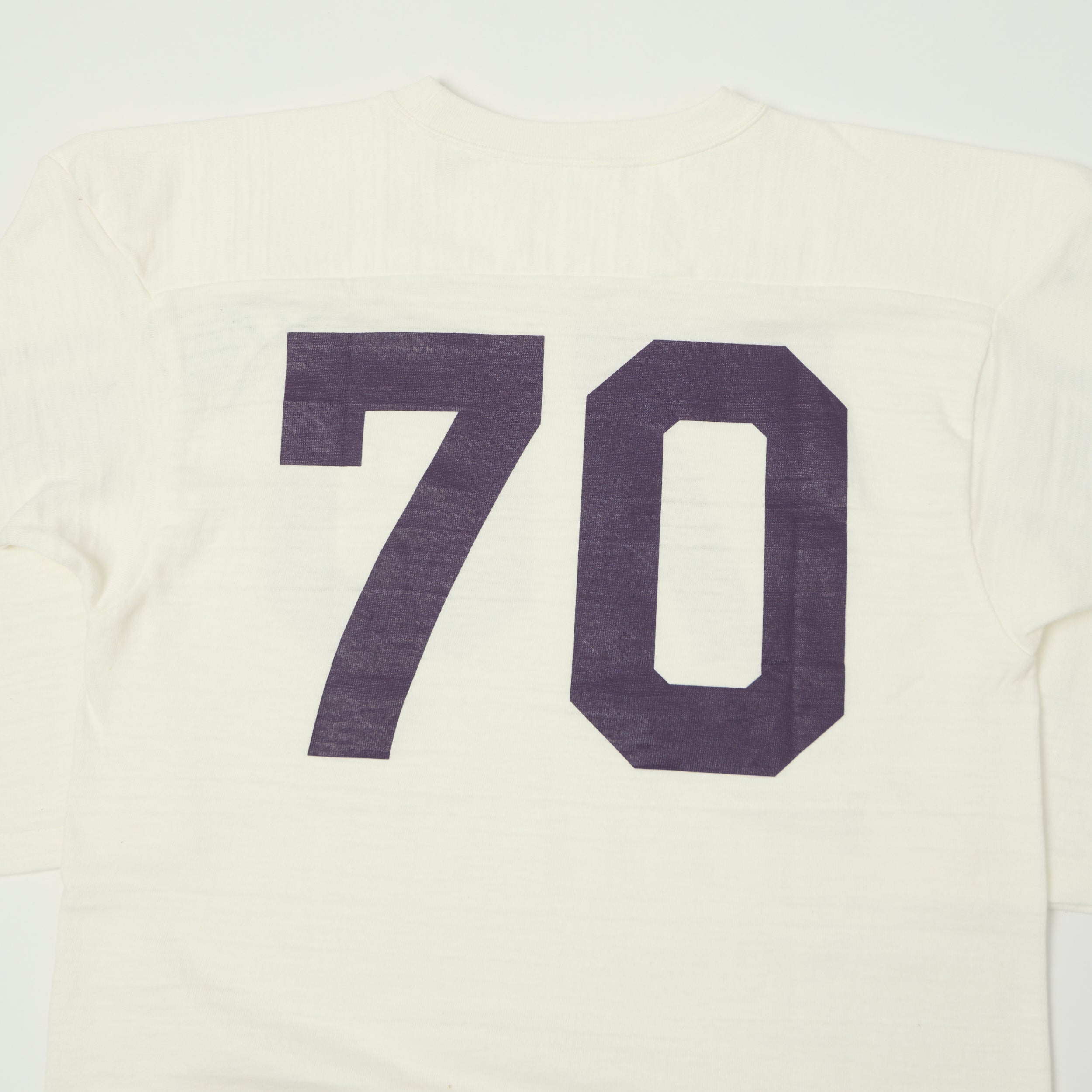 Warehouse & Co 4063 'No. 70' 3/4 Sleeve Football Tee - Off White