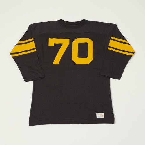 Warehouse & Co 4063 'No. 70' 3/4 Sleeve Football Tee - Black