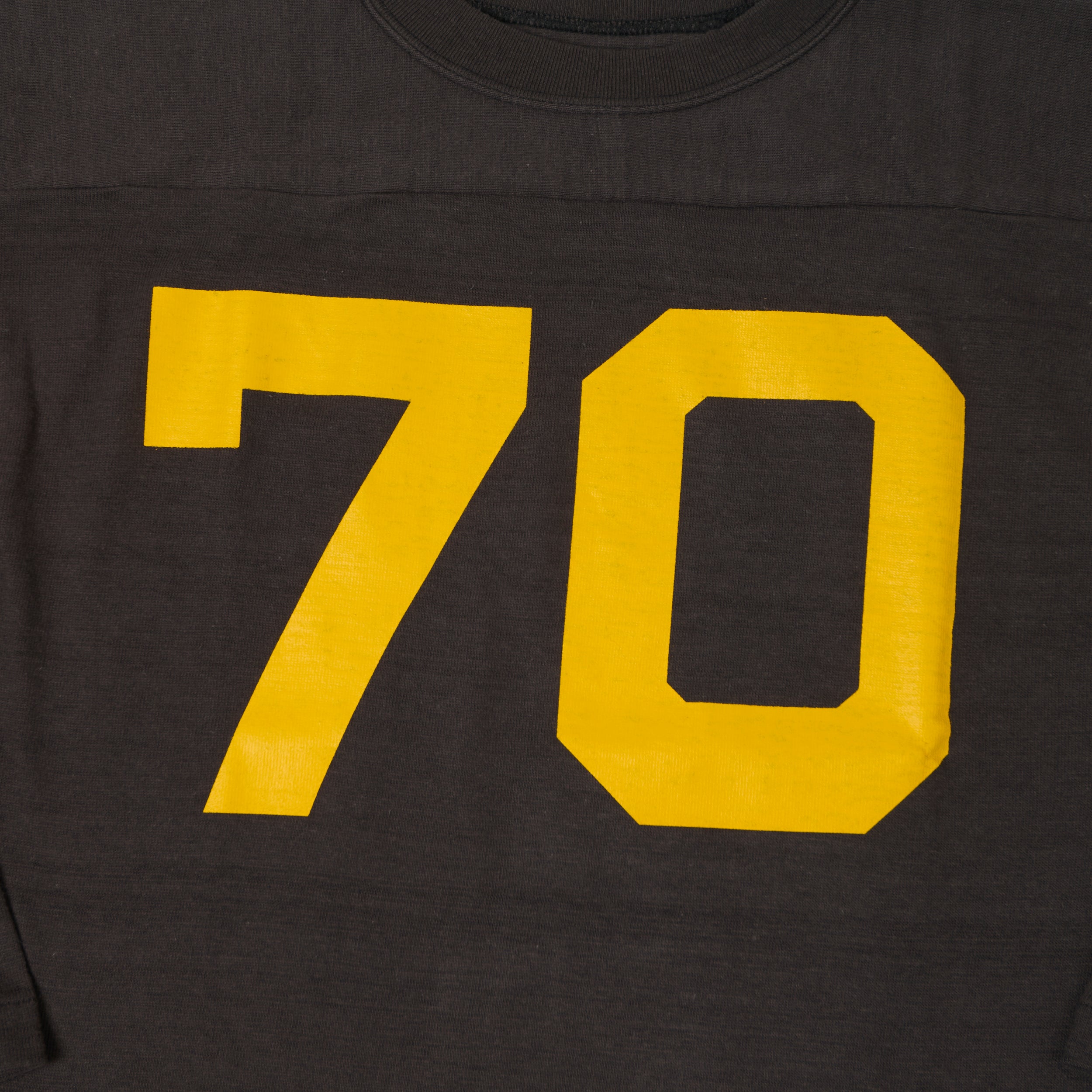 Warehouse & Co 4063 'No. 70' 3/4 Sleeve Football Tee - Black