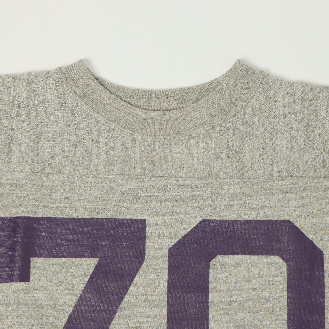 Warehouse & Co 4063 'No. 70' 3/4 Sleeve Football Tee - Heather Grey