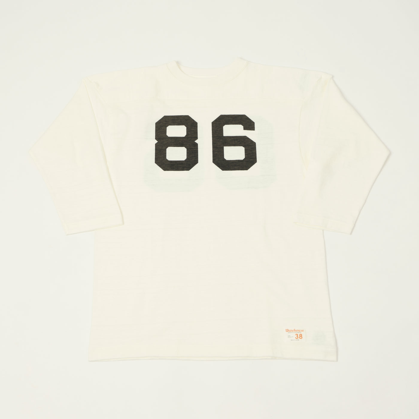 Warehouse & Co 4063 'No. 86' 3/4 Sleeve Football Tee - Off White