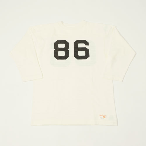 Warehouse & Co 4063 'No. 86' 3/4 Sleeve Football Tee - Off White