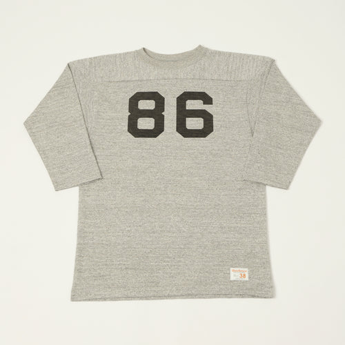 Warehouse & Co 4063 'No. 86' 3/4 Sleeve Football Tee - Heather Grey