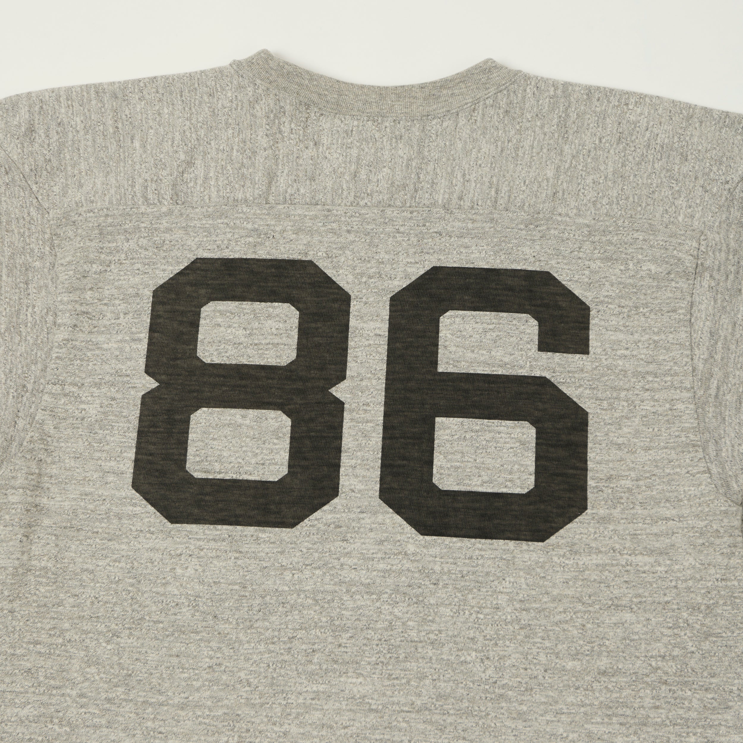 Warehouse & Co 4063 'No. 86' 3/4 Sleeve Football Tee - Heather Grey