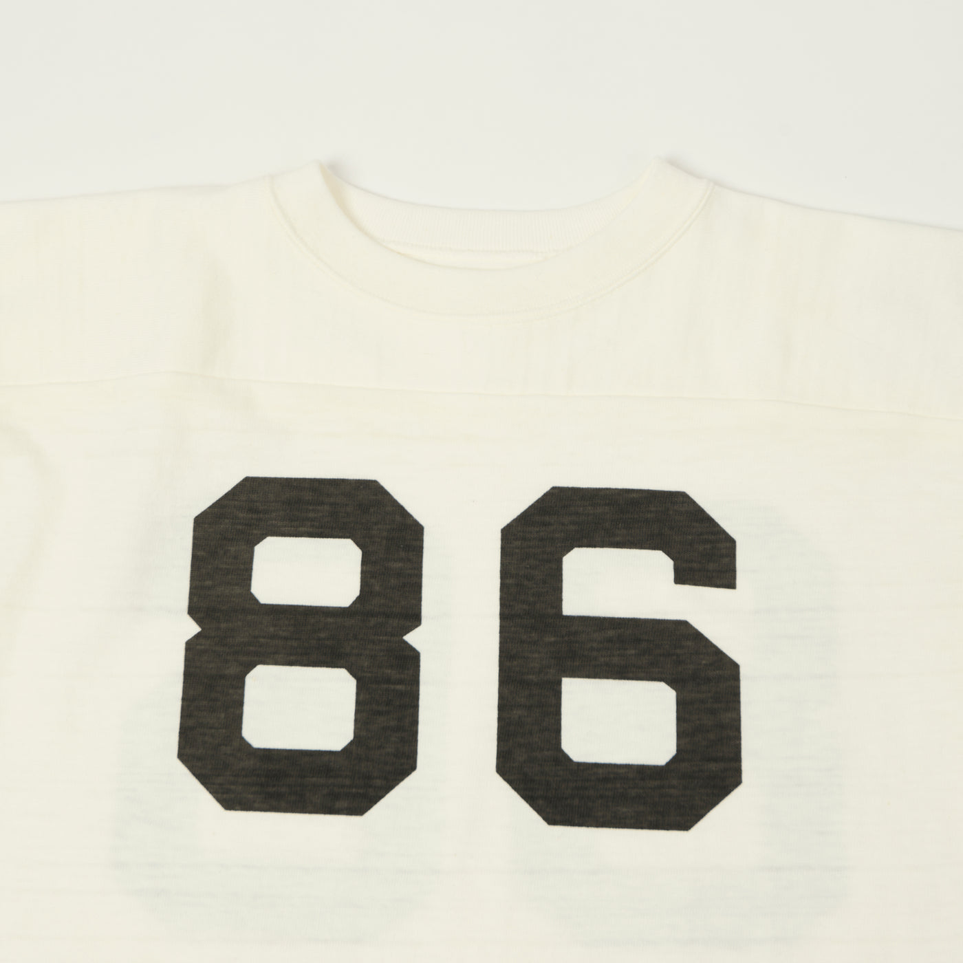 Warehouse & Co 4063 'No. 86' 3/4 Sleeve Football Tee - Off White