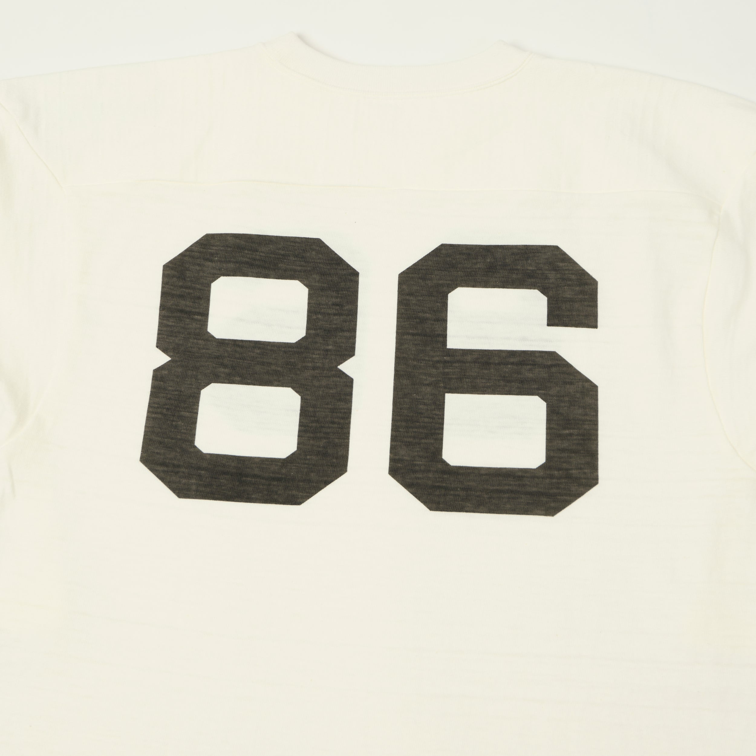 Warehouse & Co 4063 'No. 86' 3/4 Sleeve Football Tee - Off White