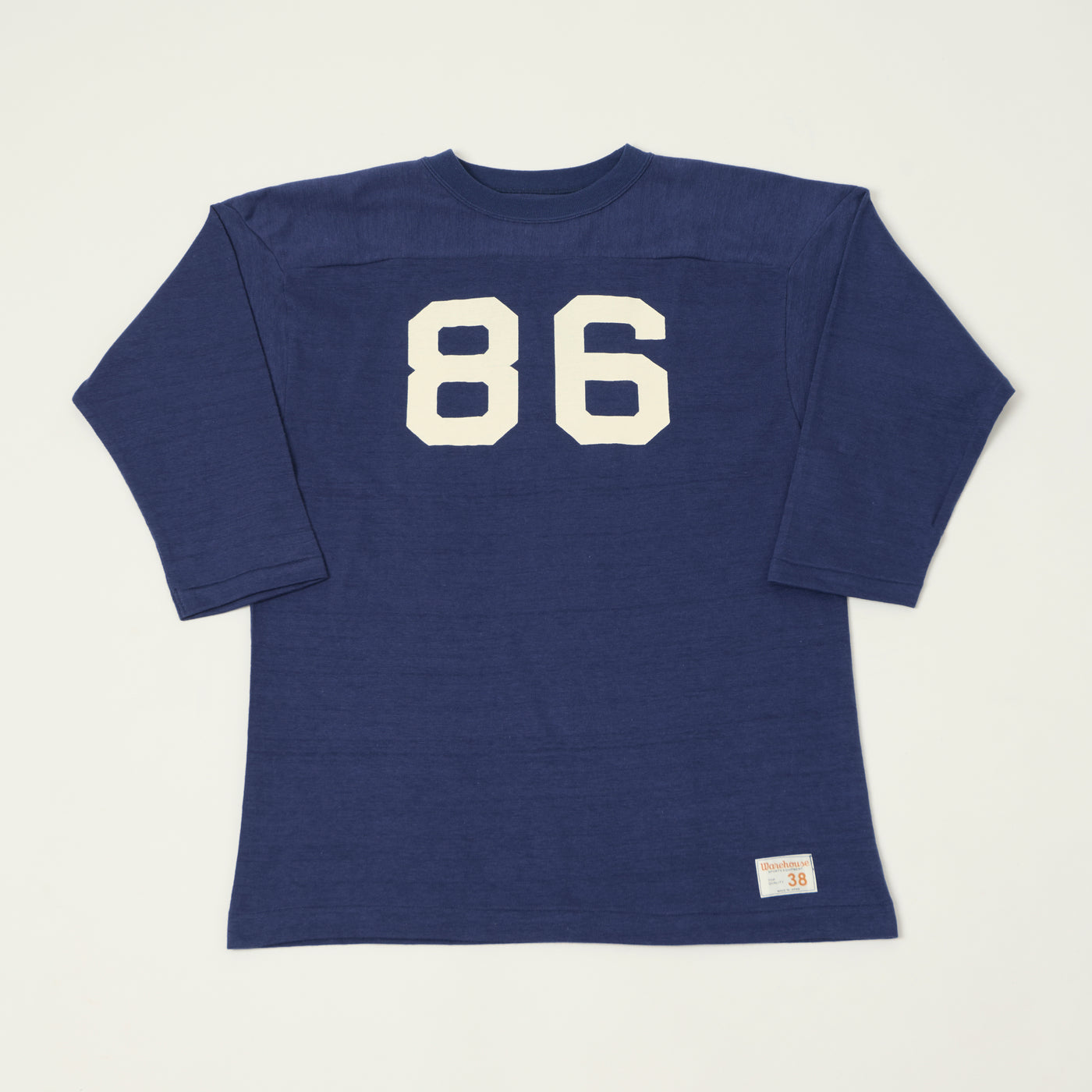 Warehouse & Co 4063 'No. 86' 3/4 Sleeve Football Tee - Navy