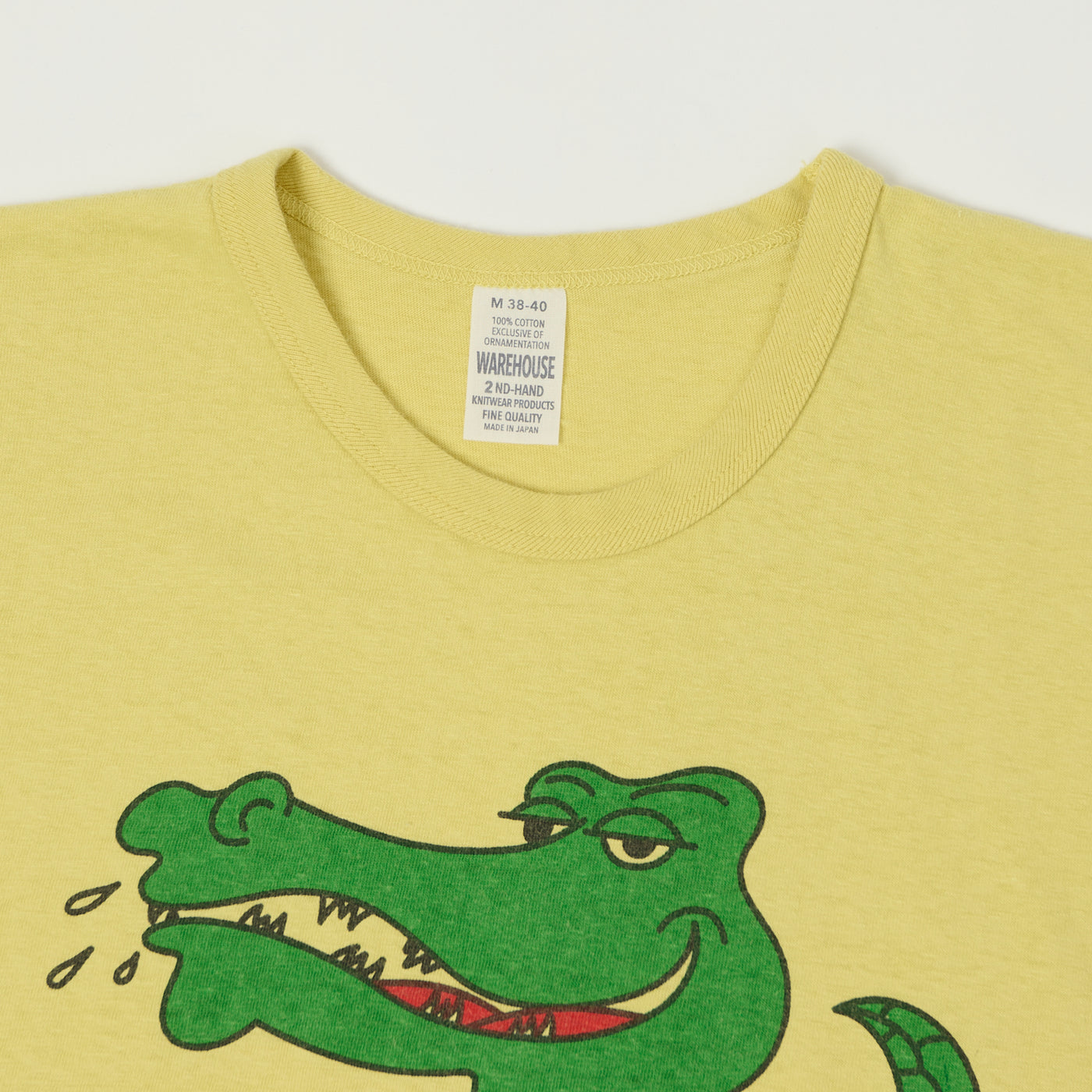 Warehouse & Co 4064 'Crocodile' T-Shirt - Cream Yellow